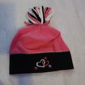 Pink & Black Childrens Winter Hat